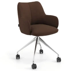 Silla de reuniones con ruedas Gala, estructura giratoria