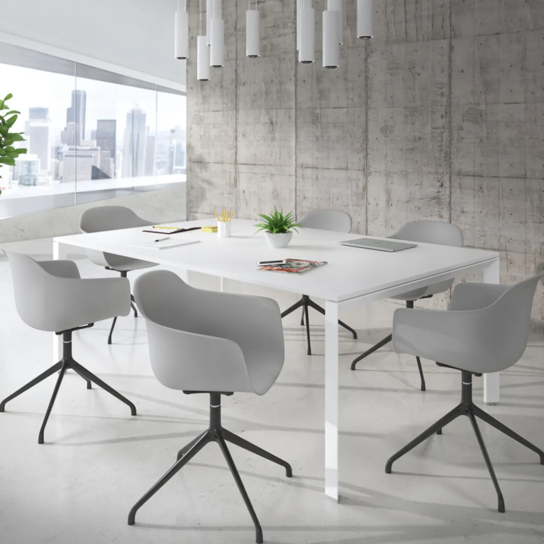 Silla de reuniones Elisa, base piramidal
