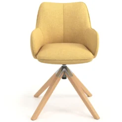 Silla de reuniones Gala, estructura giratoria, base de madera