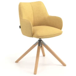 Silla de reuniones Gala, estructura giratoria, base de madera