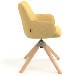 Silla de reuniones Gala, estructura giratoria, base de madera