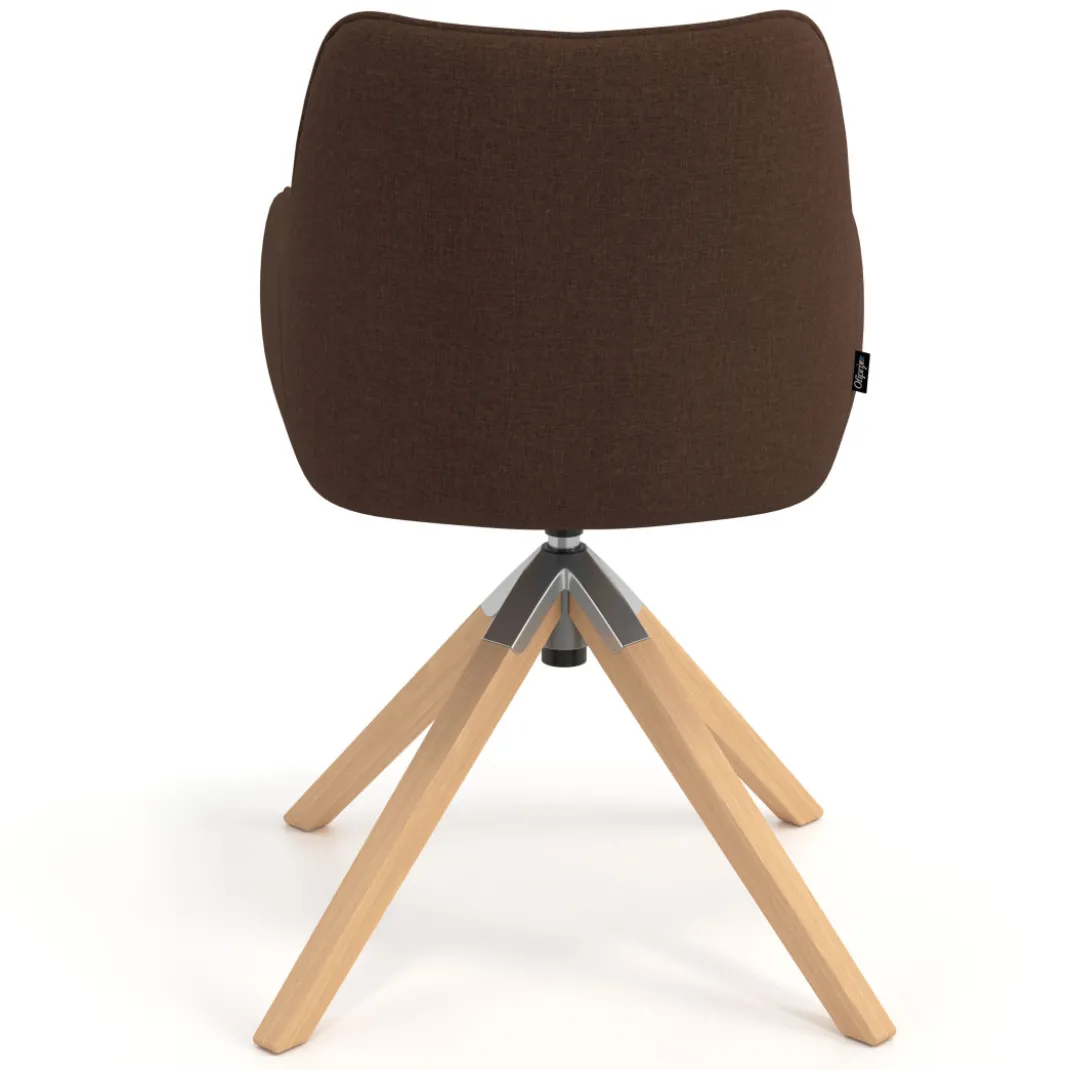 Silla de reuniones Gala, estructura giratoria, base de madera