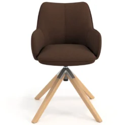 Silla de reuniones Gala, estructura giratoria, base de madera
