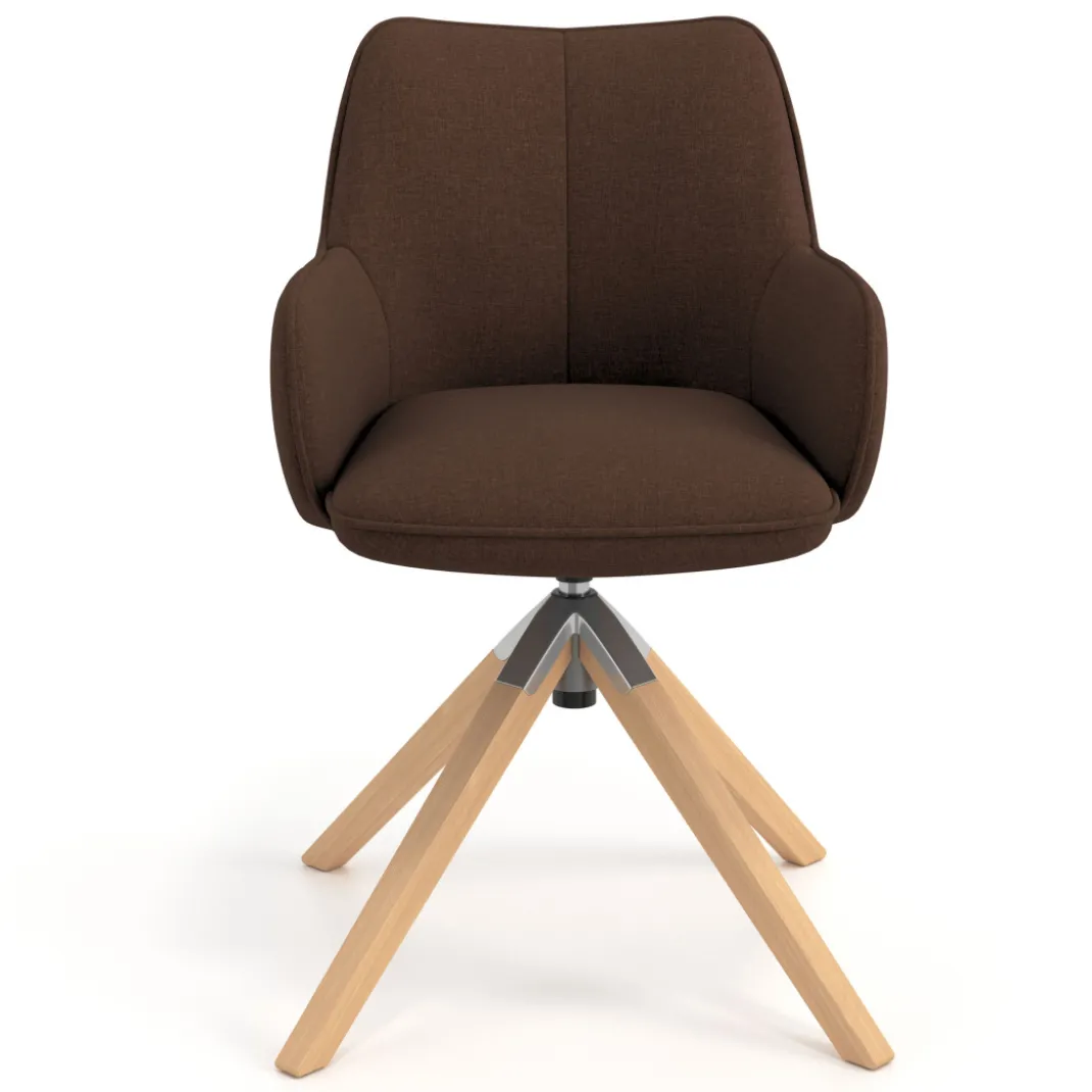 Silla de reuniones Gala, estructura giratoria, base de madera