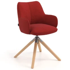 Silla de reuniones Gala, estructura giratoria, base de madera