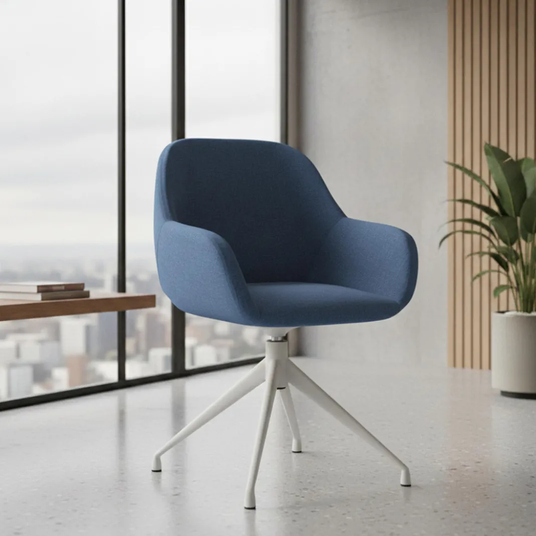 Silla de reuniones Moon Base de aluminio giratoria