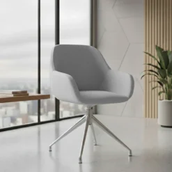 Silla de reuniones Moon Base de aluminio giratoria