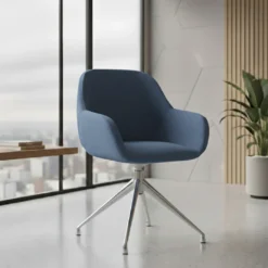 Silla de reuniones Moon Base de aluminio giratoria