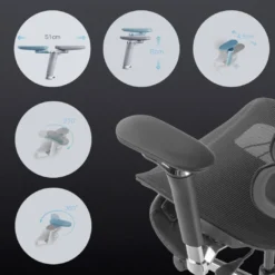 Silla ergonómica de oficina Erghos X3, doble cojín lumbar