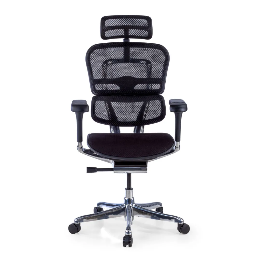 Silla Ergonómica Ergohuman Elite, asiento tapizado, estructura negra