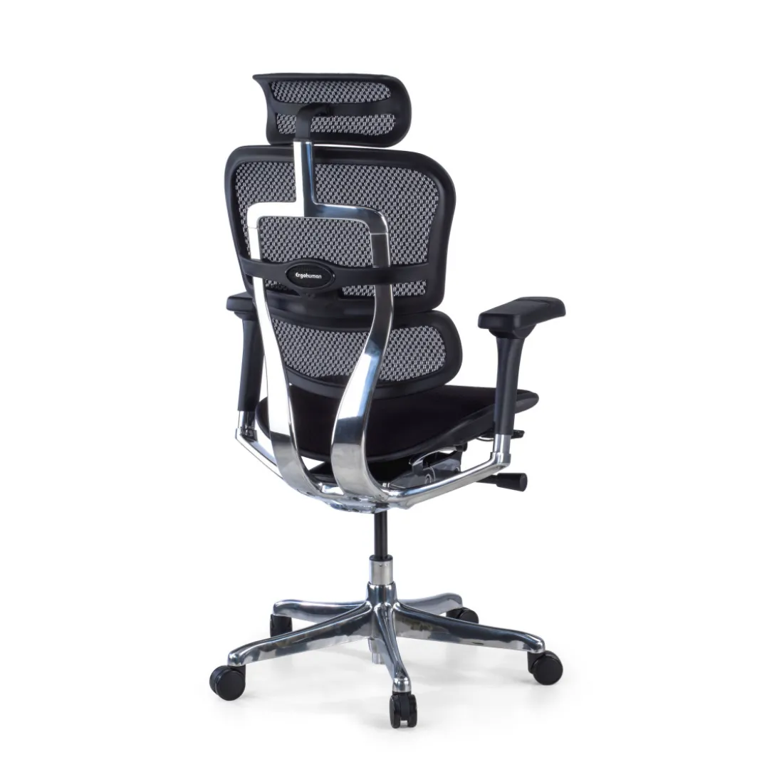 Silla Ergonómica Ergohuman Elite, asiento tapizado, estructura negra