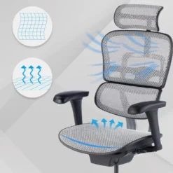 Silla ergonómica Ergohuman Gen2, estructura negra