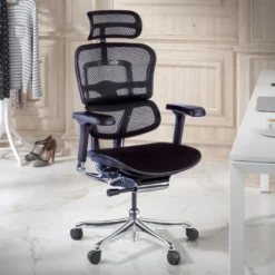 Silla Ergonómica Ergohuman V2, asiento tapizado, estructura negra
