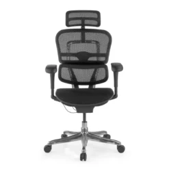 Silla Ergonómica Ergohuman V2, asiento tapizado, estructura negra