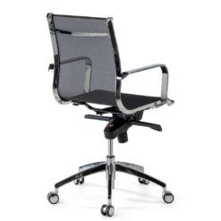 Silla oficina de diseño Croma, respaldo bajo, red transpirable