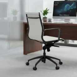 Silla oficina de diseño Croma, respaldo bajo, estructura negra
