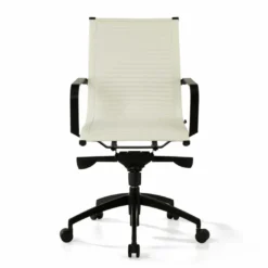 Silla oficina de diseño Croma, respaldo bajo, estructura negra