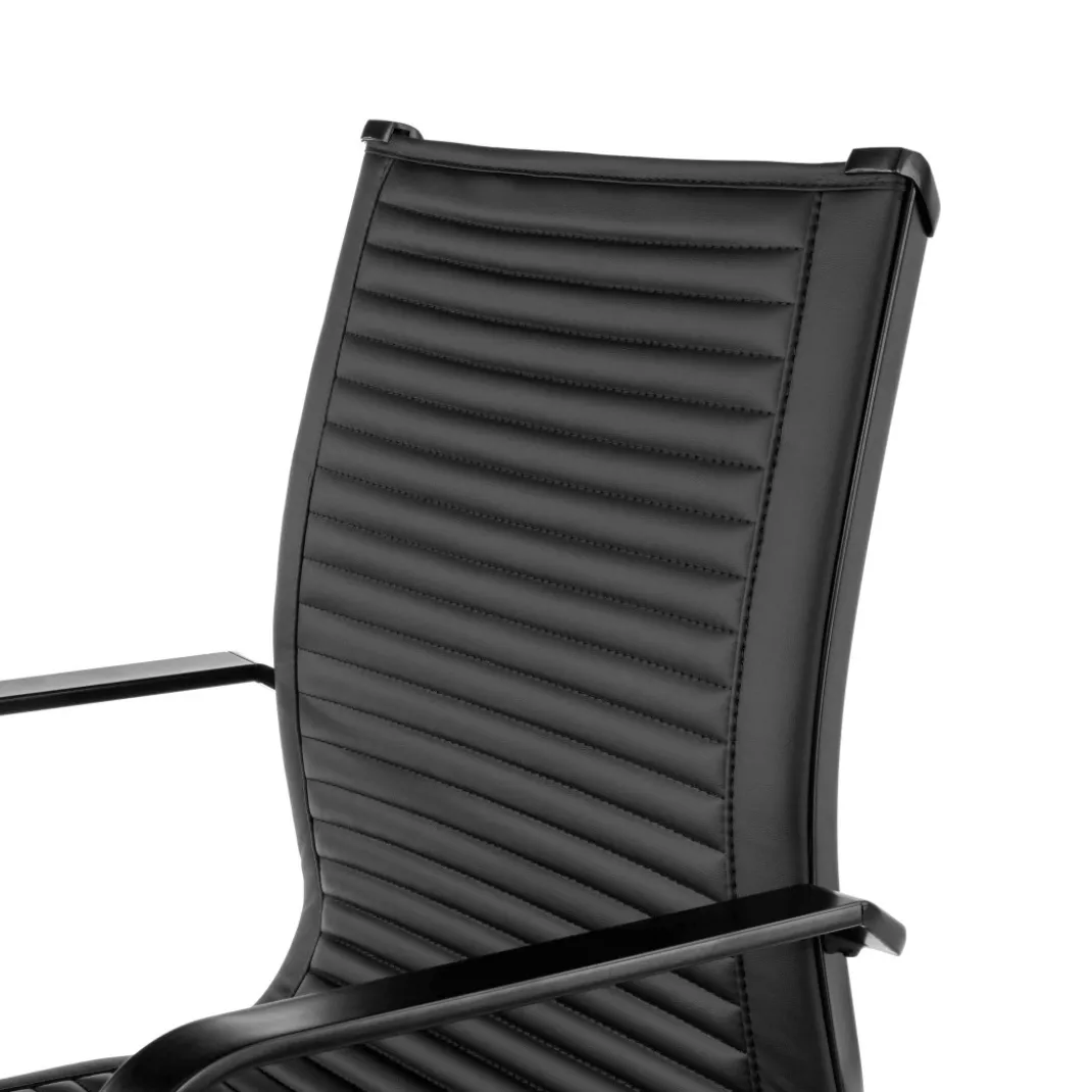 Silla oficina de diseño Croma, respaldo bajo, estructura negra