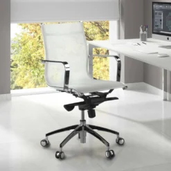 Silla oficina de diseño Croma, respaldo bajo, red transpirable
