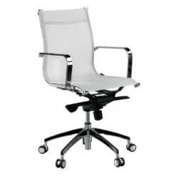 Silla oficina de diseño Croma, respaldo bajo, red transpirable