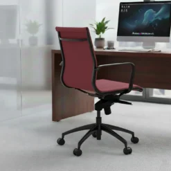 Silla oficina de diseño Croma, respaldo bajo, estructura negra