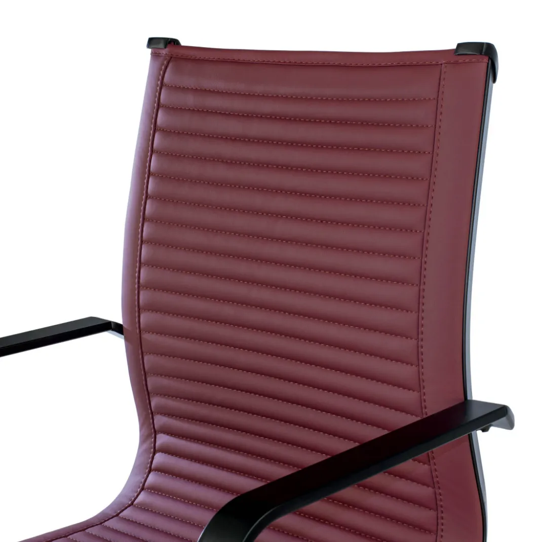 Silla oficina de diseño Croma, respaldo bajo, estructura negra