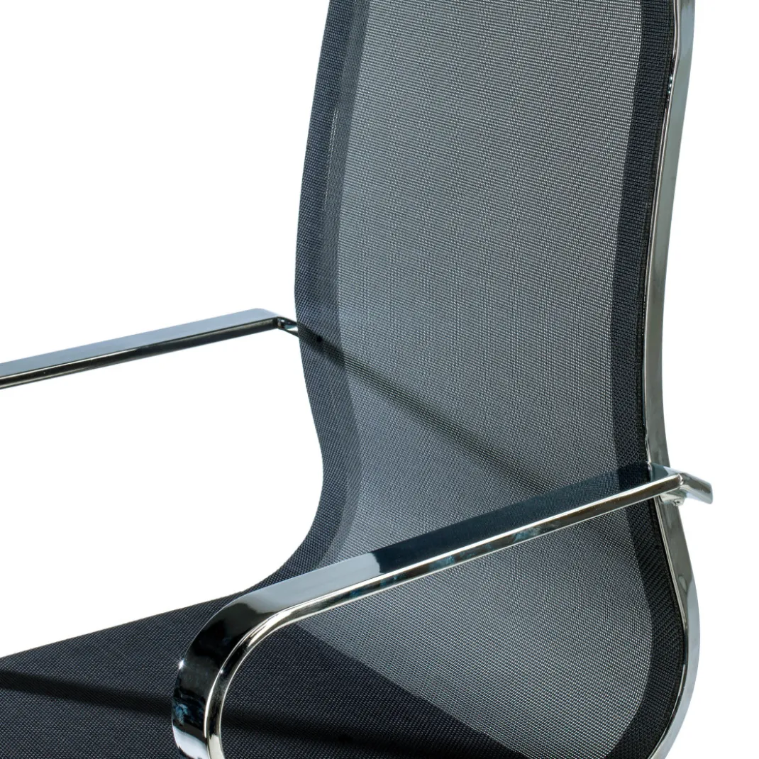 Silla oficina de diseño Croma, respaldo alto, red transpirable