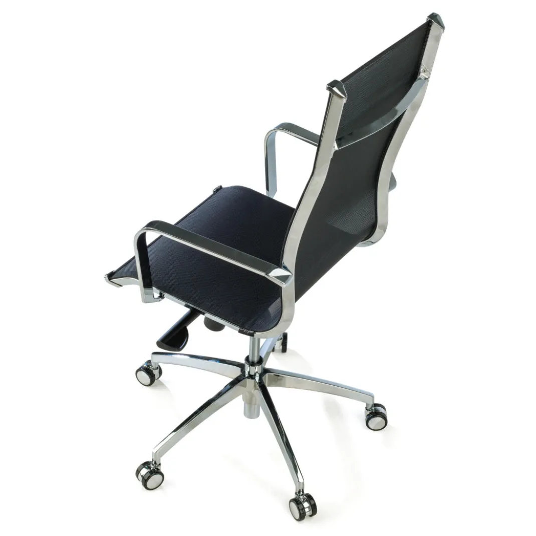 Silla oficina de diseño Croma, respaldo alto, red transpirable