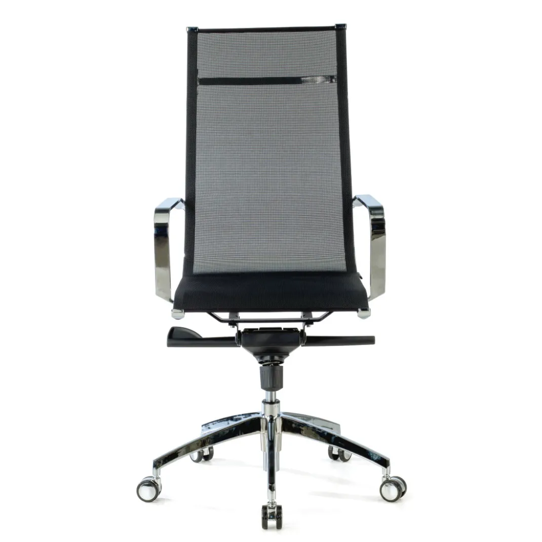 Silla oficina de diseño Croma, respaldo alto, red transpirable