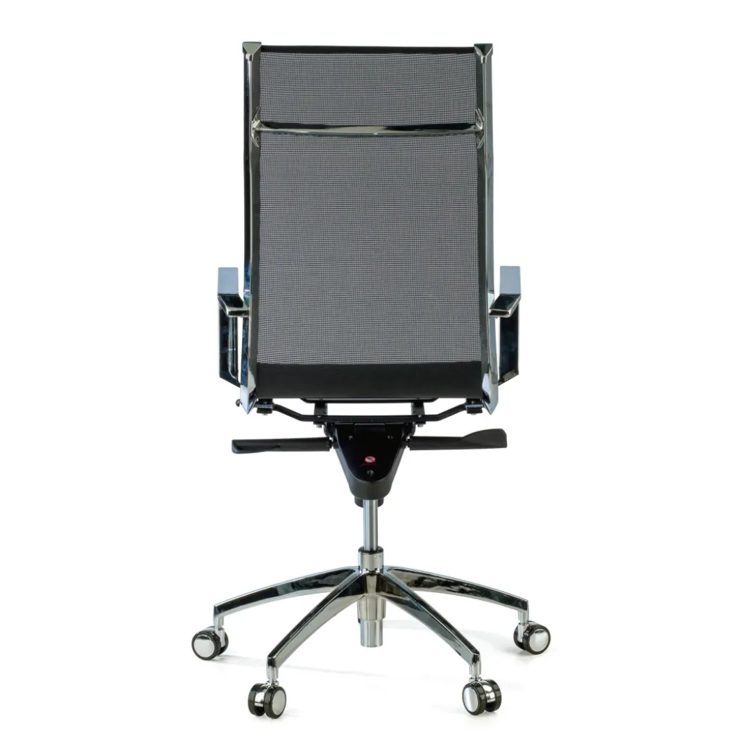 Silla oficina de diseño Croma, respaldo alto, red transpirable