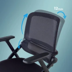 Silla plegable de formación Flexia, respaldo de red, apilable