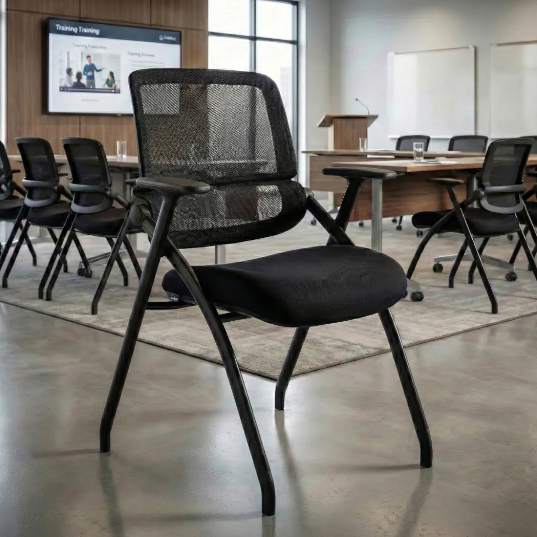Silla plegable de formación Flexia, respaldo de red, apilable