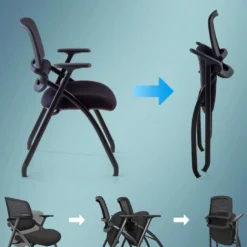 Silla plegable de formación Flexia, respaldo de red, apilable