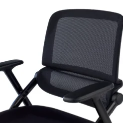 Silla plegable de formación Flexia, respaldo de red, con ruedas