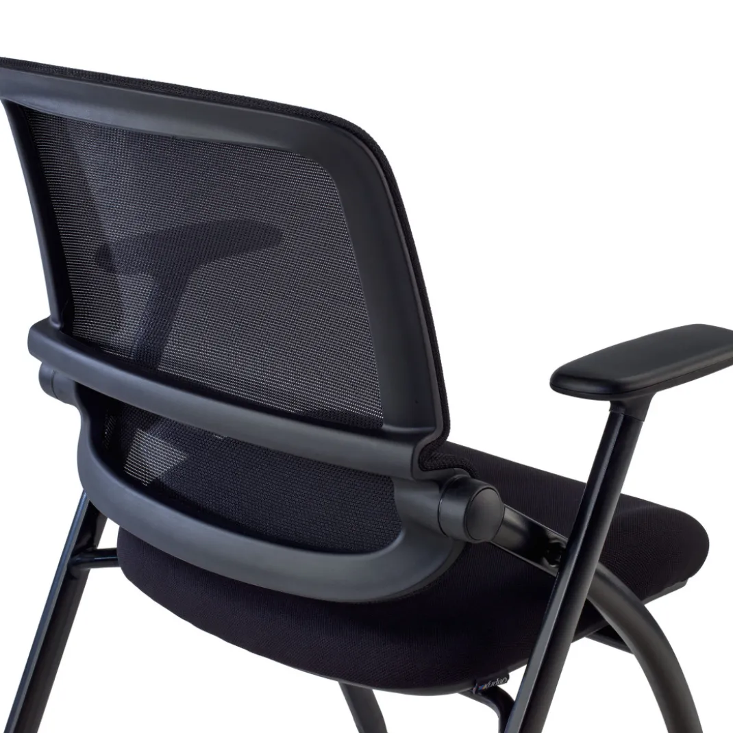 Silla plegable de formación Flexia, respaldo de red, con ruedas