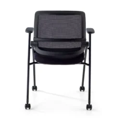 Silla plegable de formación Flexia, respaldo de red, con ruedas