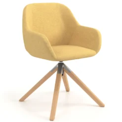 Silla reuniones moon base de madera maciza mecanismo giratorio