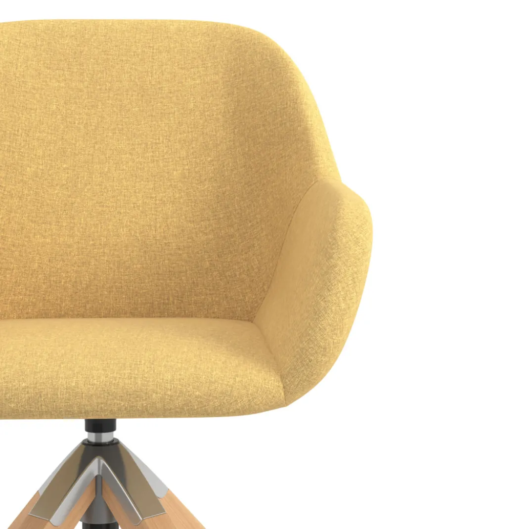 Silla reuniones moon base de madera maciza mecanismo giratorio