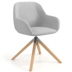 Silla reuniones moon base de madera maciza mecanismo giratorio