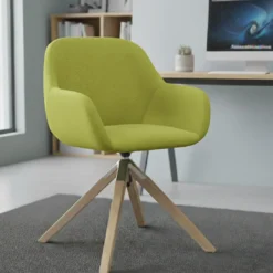 Silla reuniones moon base de madera maciza mecanismo giratorio