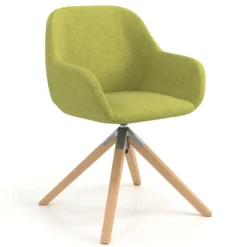 Silla reuniones moon base de madera maciza mecanismo giratorio