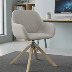 Silla reuniones moon base de madera maciza mecanismo giratorio