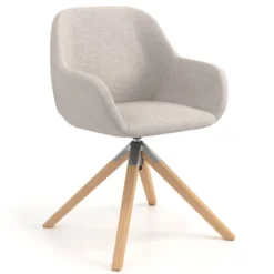 Silla reuniones moon base de madera maciza mecanismo giratorio