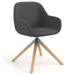 Silla reuniones moon base de madera maciza mecanismo giratorio