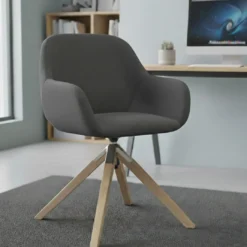 Silla reuniones moon base de madera maciza mecanismo giratorio