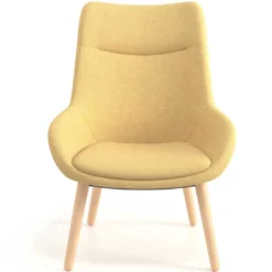 Sillón de Espera Capri, respaldo Alto, base 4 patas madera