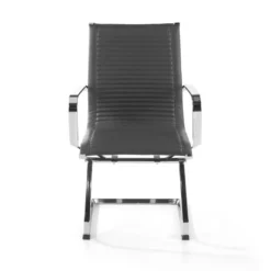Sillón confidente de oficina Croma, estructura patín