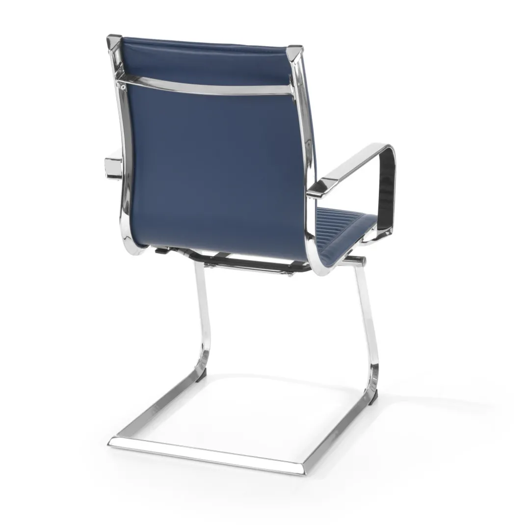 Sillón confidente de oficina Croma, estructura patín