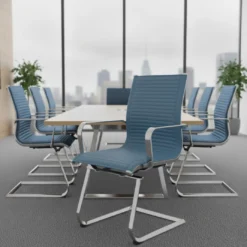 Sillón confidente de oficina Croma, estructura patín