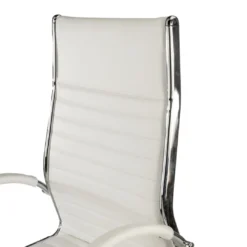 Sillón de dirección Virginia, marco cromado, piel natural